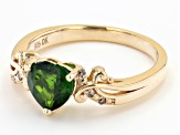 Green Chrome Diopside 18K Yellow Gold Over Sterling Silver Ring 1.24ctw