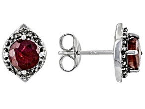 Red Ruby Rhodium Over Silver Earrings 2.04ctw