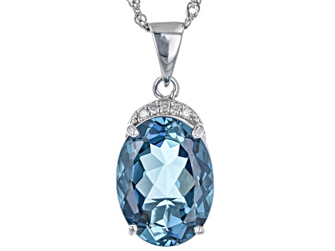 London Blue Topaz Rhodium Over Silver Pendant With Chain 10.48ctw