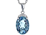 London Blue Topaz Rhodium Over Silver Pendant With Chain 10.48ctw