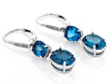 London Blue Topaz Rhodium Over Sterling Silver Dangle Earrings 8.37ctw