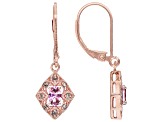 Color Shift Garnet And Champagne Diamond 18K Rose Gold Over Sterling Silver Earrings 0.57ctw