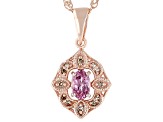 Color Shift Garnet 18K Rose Gold Over Sterling Silver Pendant With Chain 0.56ctw