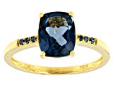 London Blue Topaz 18K Yellow Gold Over Sterling Silver Ring 2.34ctw