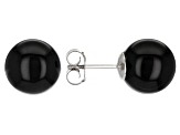 Black Spinel Rhodium Over Sterling Silver Stud Earrings 12x12mm