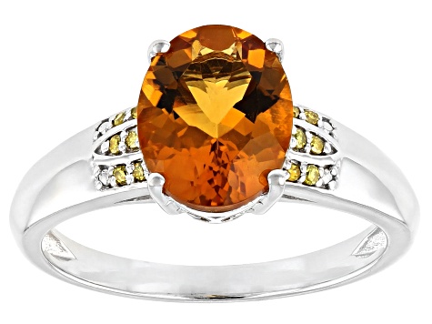 Golden Citrine  Rhodium Over Sterling Silver Ring 1.95ctw
