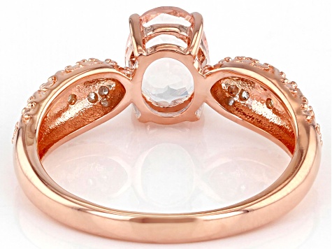 Peach Morganite 18k Rose Gold Over Sterling Silver Ring 1.03ctw