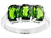 Green Chrome Diopside Rhodium Over Silver Ring 2.30ctw