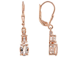 Peach Morganite 18k Rose Gold Over Sterling Silver Dangle Earrings 1.57ctw