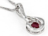 Red Mahaleo(R) Ruby Rhodium Over Sterling Silver Pendant Chain 0.36ctw