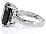 Black Spinel Rhodium Over Sterling Silver Ring 8.94ctw