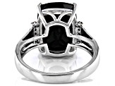 Black Spinel Rhodium Over Sterling Silver Ring 8.94ctw