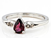 Magenta Rhodolite Rhodium Over Sterling Silver Ring 0.67ctw