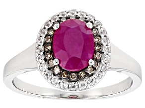 Red Ruby Rhodium Over Sterling Silver Ring 1.80ctw