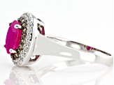 Red Ruby Rhodium Over Sterling Silver Ring 1.80ctw