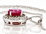 Red Ruby Rhodium Over Sterling Silver Pendant With Chain 1.90ctw
