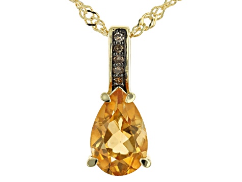Yellow Citrine 18k Yellow Gold Over Sterling Silver Pendant With Chain 1.07ctw