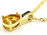 Yellow Citrine 18k Yellow Gold Over Sterling Silver Pendant With Chain 1.07ctw