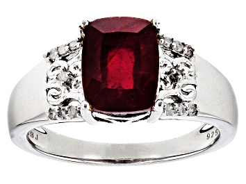 Picture of Red Mahaleo® Ruby Rhodium Over Silver Ring 3.06ctw
