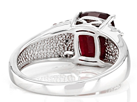 Red Ruby Rhodium Over Silver Ring 3.06ctw