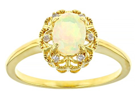 Multi-Color Opal 18k Yellow Gold Over Sterling Silver Ring 0.47ctw ...