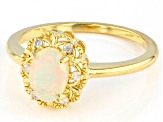 Multi-Color Opal 18k Yellow Gold Over Sterling Silver Ring 0.47ctw
