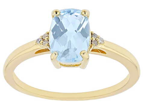 Sky Blue Topaz 18k Yellow Gold Over Sterling Silver Ring 1.58ctw ...