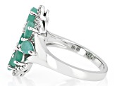 Green Emerald Rhodium Over Sterling Silver Ring 1.76ctw