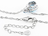 Swiss Blue Topaz Rhodium Over Sterling Silver Pendant With Chain 2.25ctw