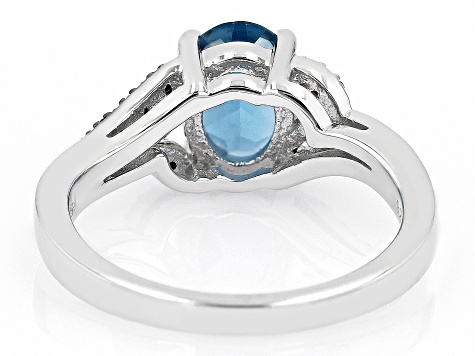 London Blue Topaz Rhodium Over Sterling Silver Ring 1.95ctw