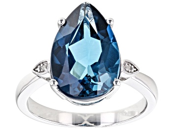 Picture of London Blue Topaz Rhodium Over Sterling Silver Ring 5.69ctw