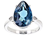 London Blue Topaz Rhodium Over Sterling Silver Ring 5.69ctw