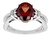 Red Labradorite Rhodium Over Sterling Silver Ring 1.95ctw