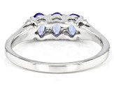 Blue Tanzanite With White Diamond Accent Rhodium Over Sterling Silver Ring .63ctw