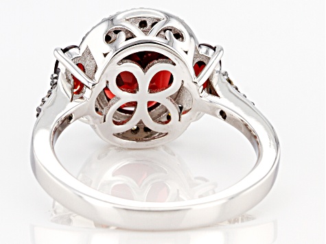 Red Garnet Rhodium Over Silver Ring 3.62ctw