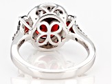 Red Garnet Rhodium Over Silver Ring 3.62ctw