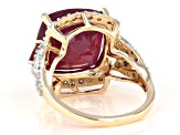 Red Mahaleo® Ruby 10K Yellow Gold Ring 9.81ctw