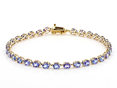 Blue Tanzanite 10K Yellow Gold Bracelet  4.50ctw