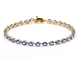 Blue Tanzanite 10K Yellow Gold Bracelet  4.50ctw