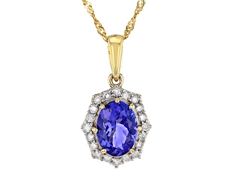 Tanzanite 14k Yellow Gold Pendant With Chain 1.25ctw