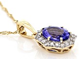 Tanzanite 14k Yellow Gold Pendant With Chain 1.25ctw