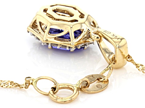Tanzanite 14k Yellow Gold Pendant With Chain 1.25ctw