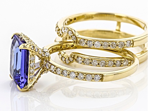 Blue Tanzanite 14K Yellow Gold Ring 3.09ctw - AMJ062 | JTV.com