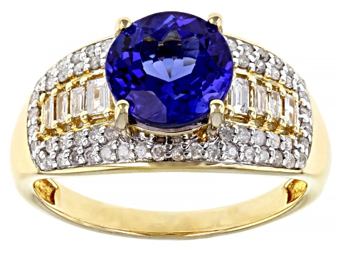 Blue Tanzanite 14K Yellow Gold Ring - AMJ064 | JTV.com