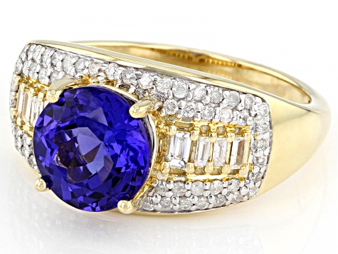 Blue Tanzanite 14K Yellow Gold Ring - AMJ064 | JTV.com