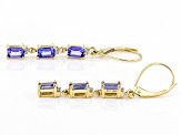 Blue Tanzanite 10k Yellow Gold Earrings 1.78ctw