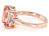 Peach Cor-de-Rosa Morganite 10K Rose Gold Ring 2.93ctw