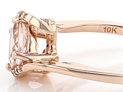 Peach Morganite 10k Rose Gold Ring 0.73ctw