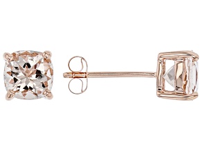 Peach Morganite 10k Rose Gold Stud Earrings 1.40ctw