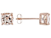 Peach Morganite 10k Rose Gold Stud Earrings 1.40ctw